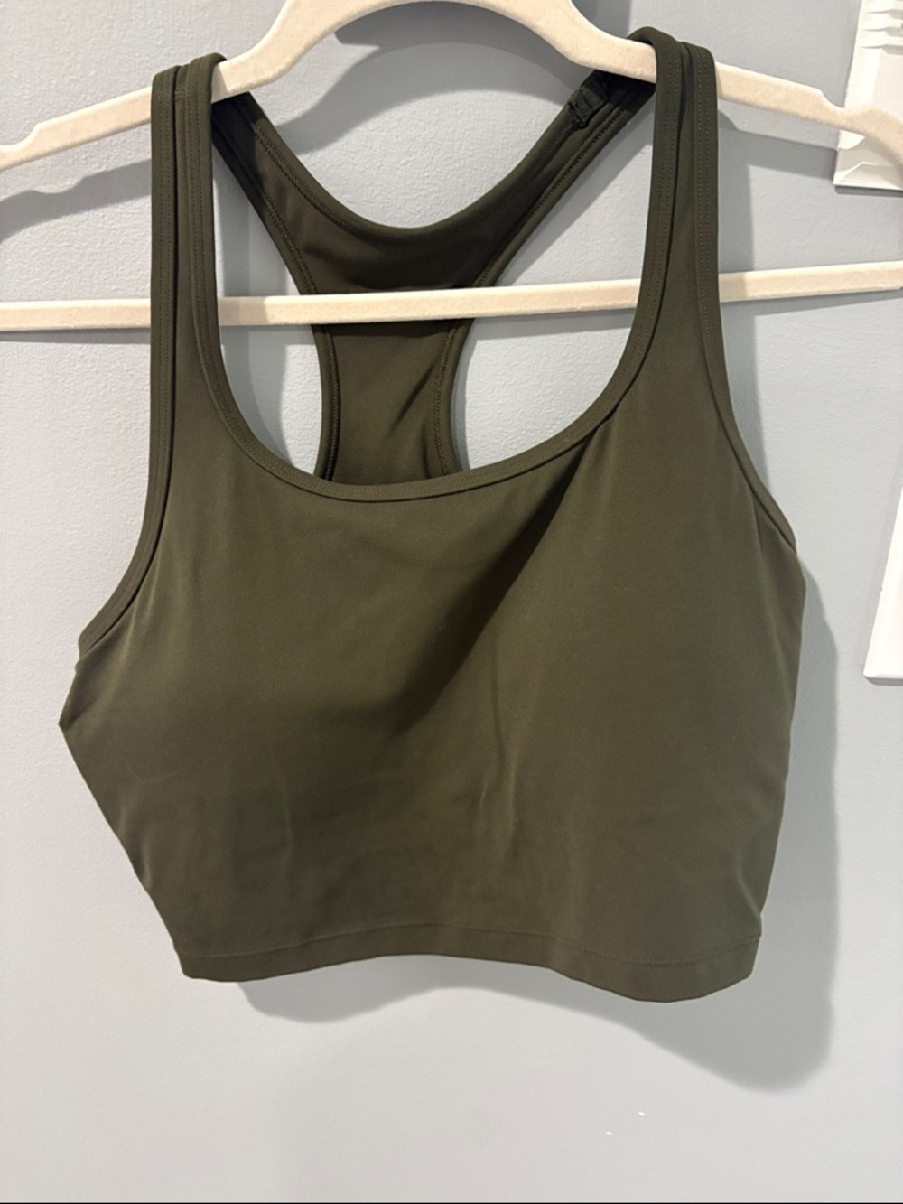Olive Green Racerback Crop Bralette